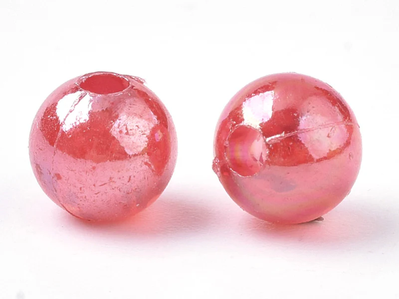 100 perles en plastique - rondes 6 mm - nacrées - Image 2