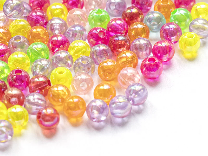 100 perles en plastique - rondes 6 mm - nacrées - Image 3