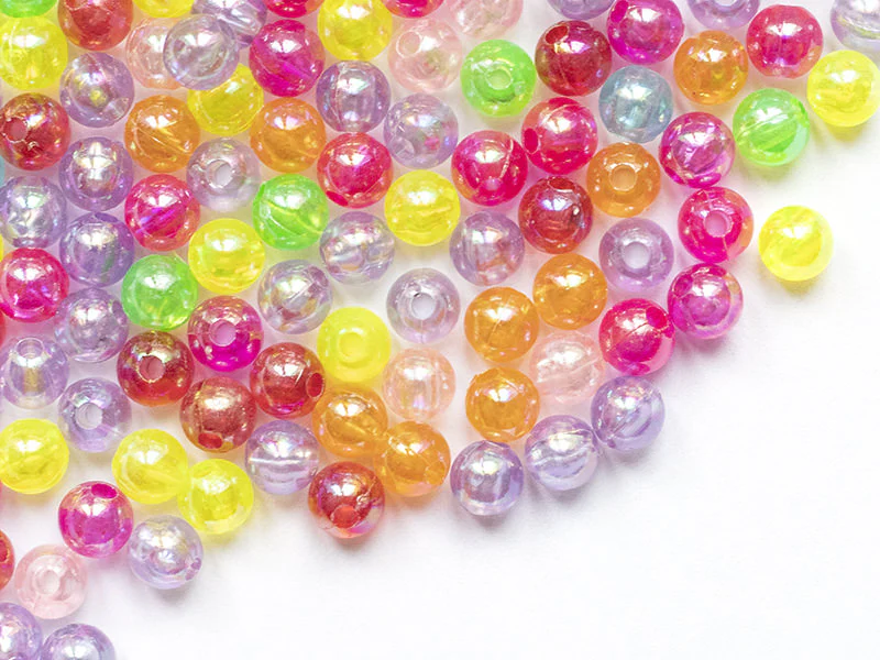 100 perles en plastique - rondes 6 mm - nacrées - Image 5