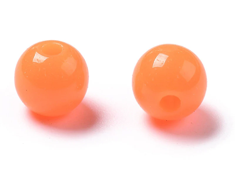 100 perles en plastique rondes 6 mm - orange fluo - Image 4