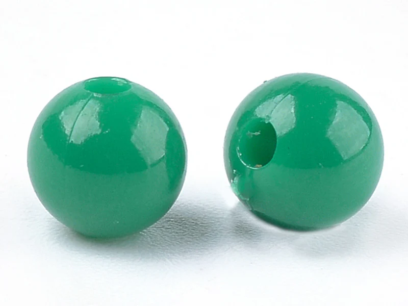 100 perles en plastique rondes 6 mm - vert sapin - Image 2