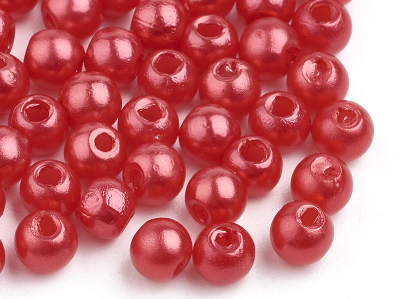 100 perles en plastique rondes imitation perles de culture - 6 mm - multicolore - Image 3