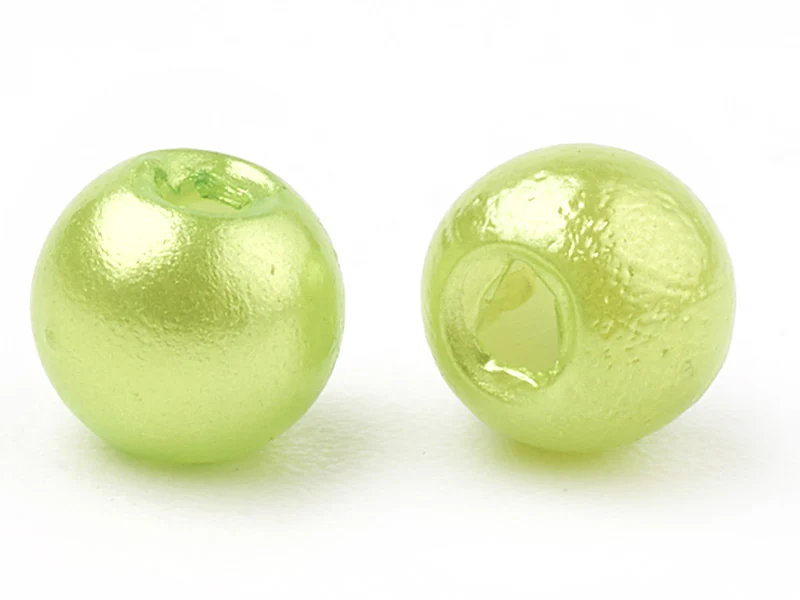 100 perles en plastique rondes imitation perles de culture - 6 mm - vert - Image 2