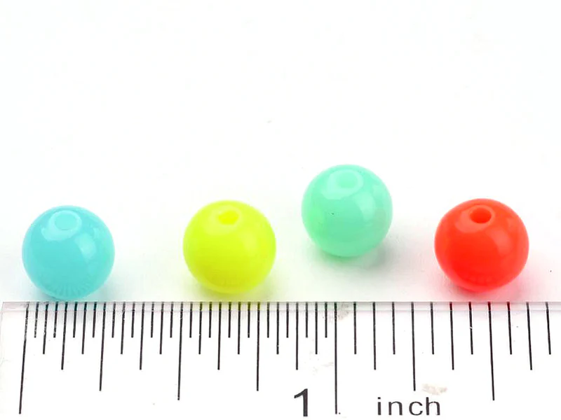 100 perles en plastiques rondes - multicolore fluo - 8 mm - Image 2