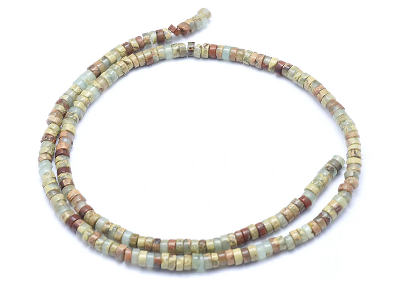 100 perles heishi naturelles 4 mm - jaspe aquaterra - Image 2