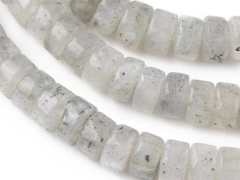 100 perles heishi naturelles 4 mm - labradorite