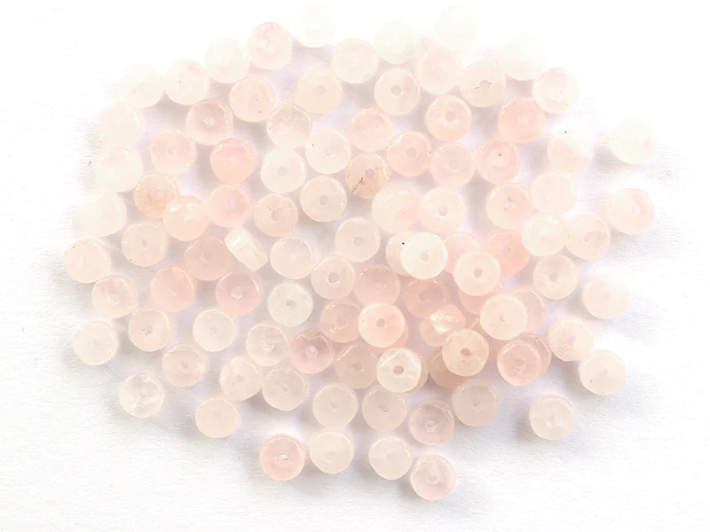 100 perles heishi naturelles 4 mm - quartz rose - Image 3