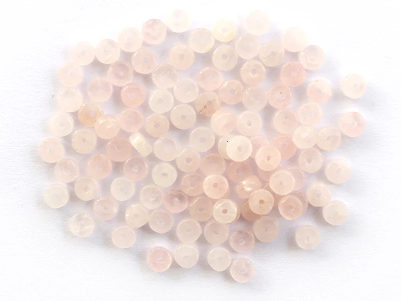 100 perles heishi naturelles 4 mm - quartz rose - Image 6