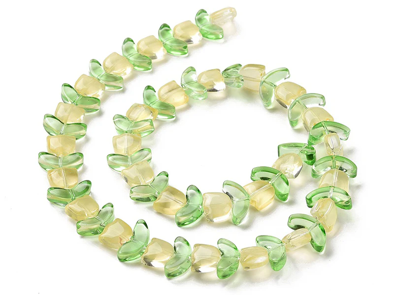 14 perles en verre - Tulipe jaune - 15 x 15 mm - Image 4