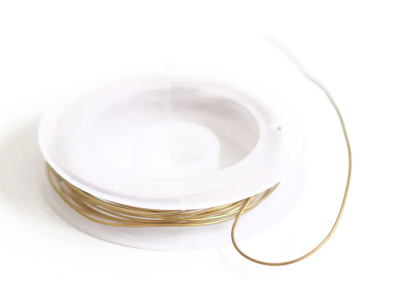 2 m de fil de laiton fin - Doré à l’or fin 18K - 0,6 mm - Image 2