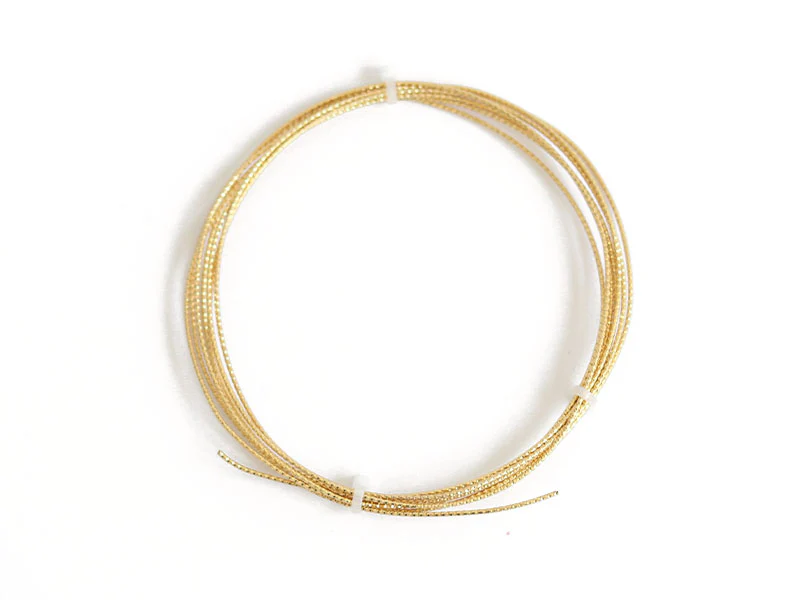 2 m de fil de laiton texturé - Doré à l’or fin 18K - 1 mm - Image 2
