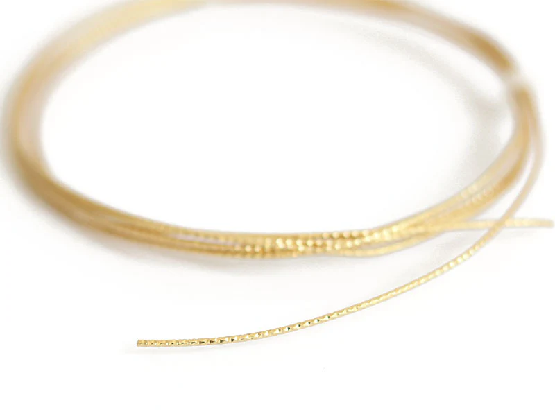 2 m de fil de laiton texturé - Doré à l’or fin 18K - 1 mm - Image 3