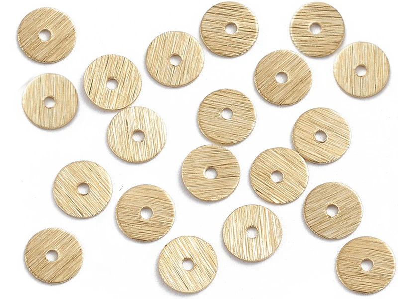 20 intercalaires heishi ultra-fins texturés - 6 mm - doré