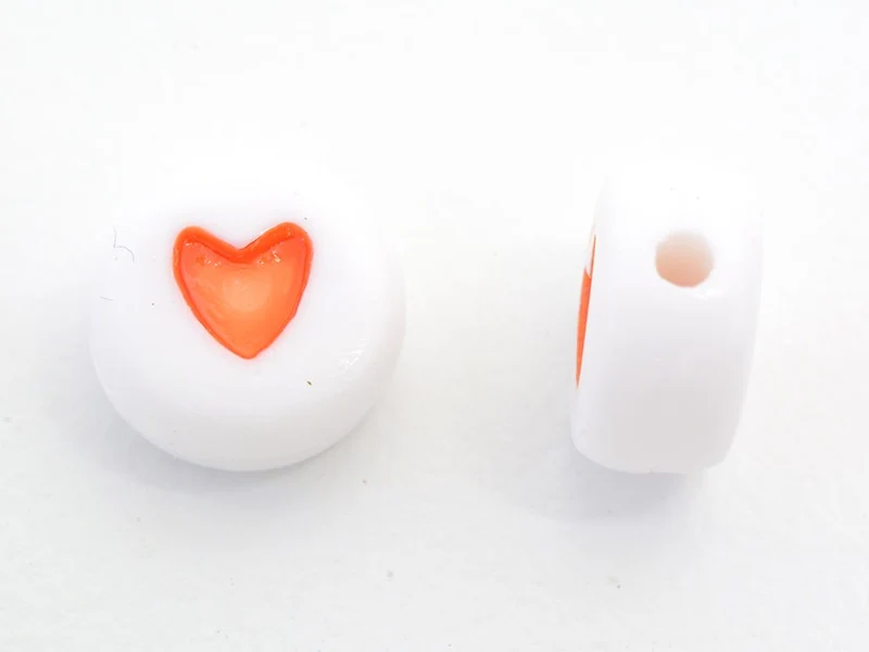 20 perles coeurs - plastique - Image 3