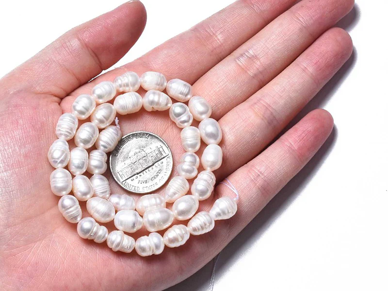 20 perles de culture forme grain de riz - 10 mm env - Image 6