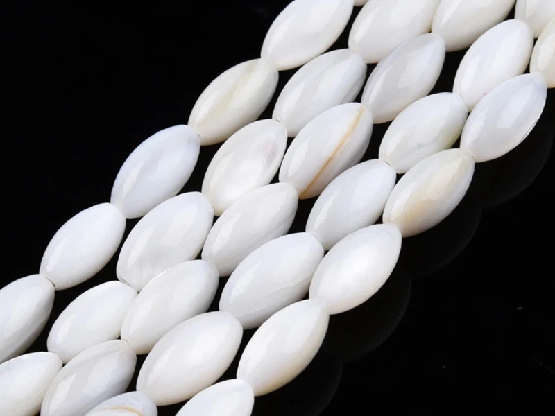 20 perles de culture - forme grain de riz - 7,5 x 4 mm - Image 3