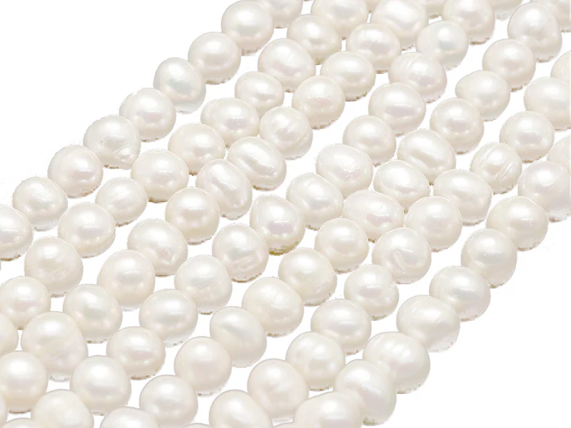 20 perles de culture - forme graine - 7 mm environ