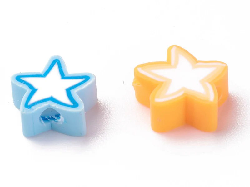 20 perles en pâte polymère - étoiles - multicolore - Image 2