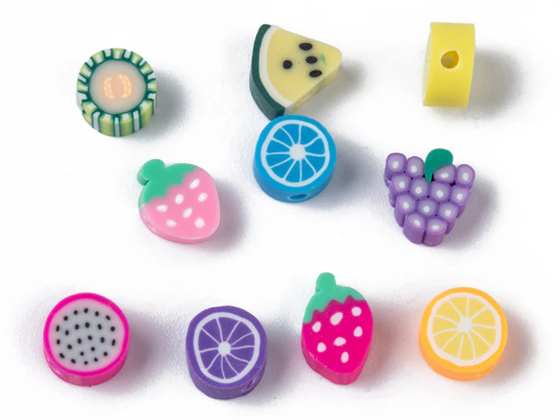 20 perles en pâte polymère - fruits variés - Image 2