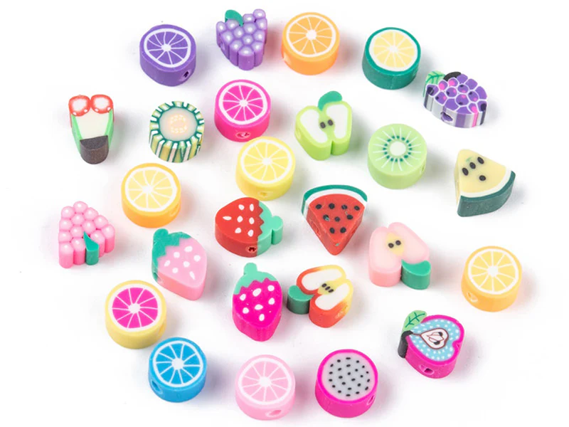 20 perles en pâte polymère - fruits variés - Image 3