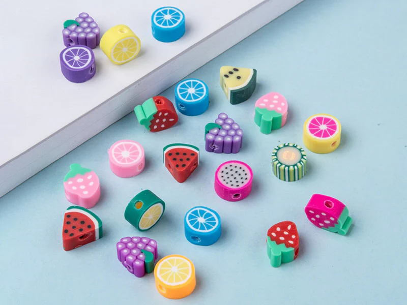 20 perles en pâte polymère - fruits variés - Image 5