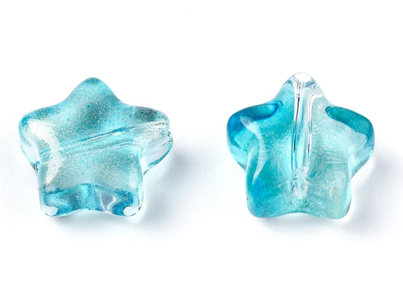 20 perles en verre - étoile couleur variées - 8 mm - Image 3