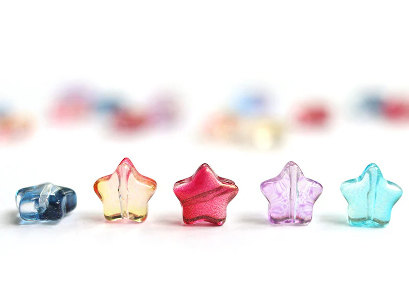 20 perles en verre - étoile couleur variées - 8 mm - Image 5