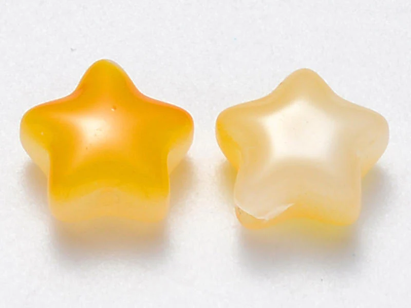 20 perles en verre - étoiles jaunes - 8 mm - Image 2
