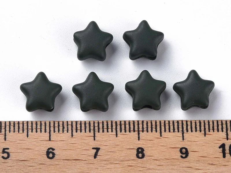20 perles étoiles acryliques - Couleurs mattes - 9 mm - Image 5