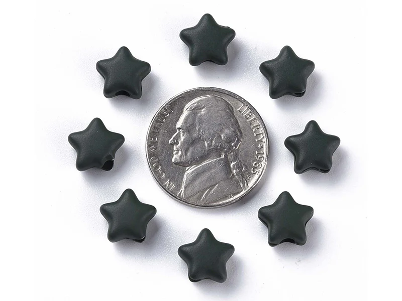 20 perles étoiles acryliques - Couleurs mattes - 9 mm - Image 6