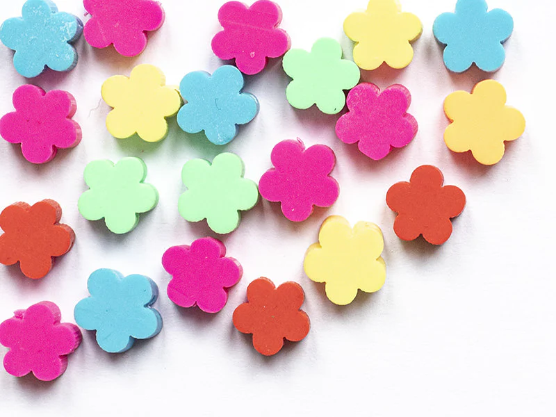 20 perles fleurs en pâte polymère - multicolore - 9 mm - Image 5