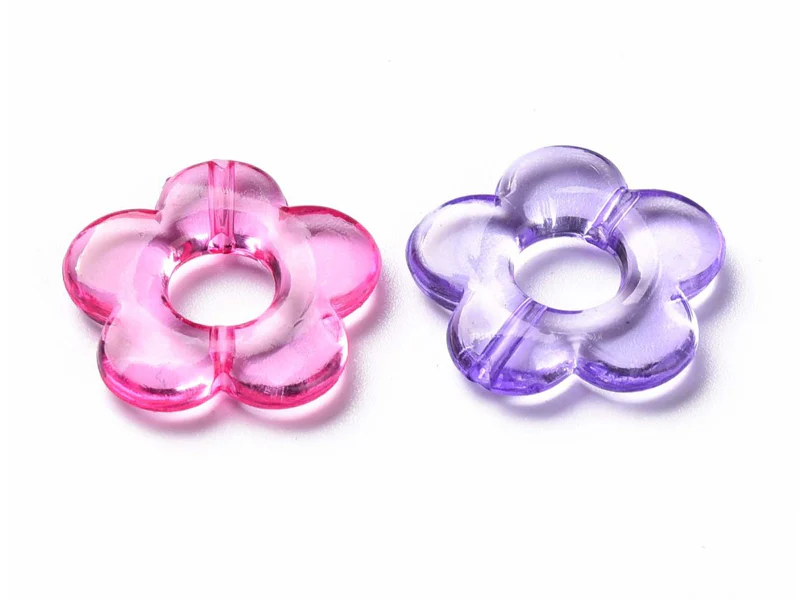 20 perles fleurs transparentes - Multicolore - Image 4