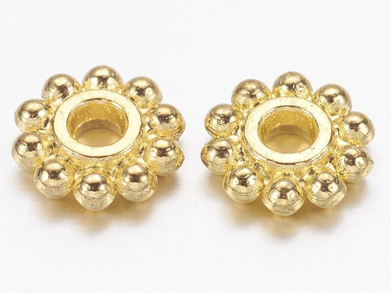 20 perles intercalaires à petites boules dorées - 6,5 mm - Image 2
