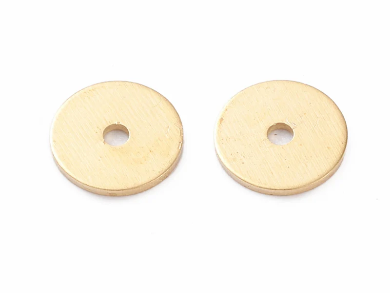 20 perles intercalaires heishi - Doré à l'or fin 18k - 6 x 0,5 mm