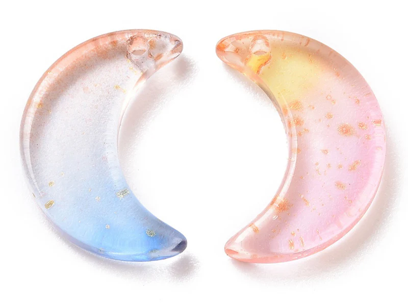 20 perles lunes en verre - Couleurs variées - 16 x 11 mm - Image 4