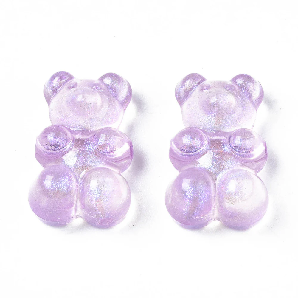 20 perles nounours/ourson acryliques - couleurs variées - 18 x 12 mm - Image 3