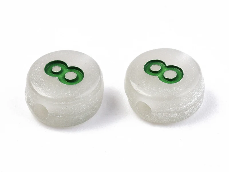 200 perles rondes en plastique - chiffres et numéros - phosphorescent et multicolore - 7 mm - Image 5