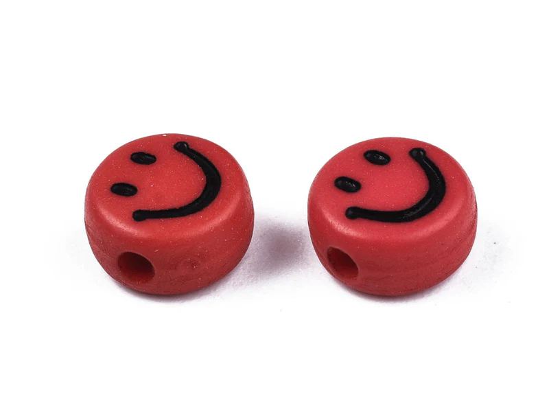 20 perles sourire en acrylique opaque - Multicolore - Image 3