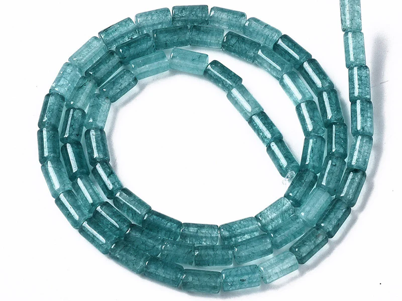 20 perles tube/colonne en aigue-marine avec coloration - 6 x 3 mm - Image 4