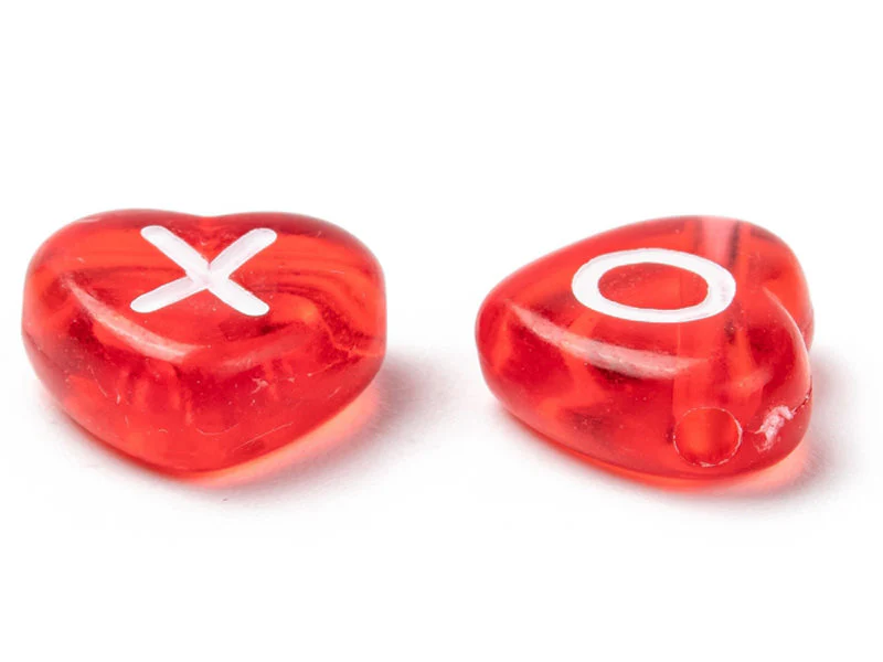 200 perles cœur en plastique - lettres alphabet - 11 mm - Image 13