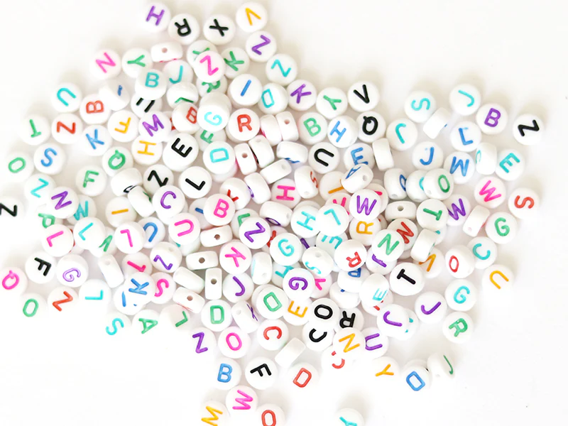 200 perles lettres alphabet rondes multicolores - Image 5