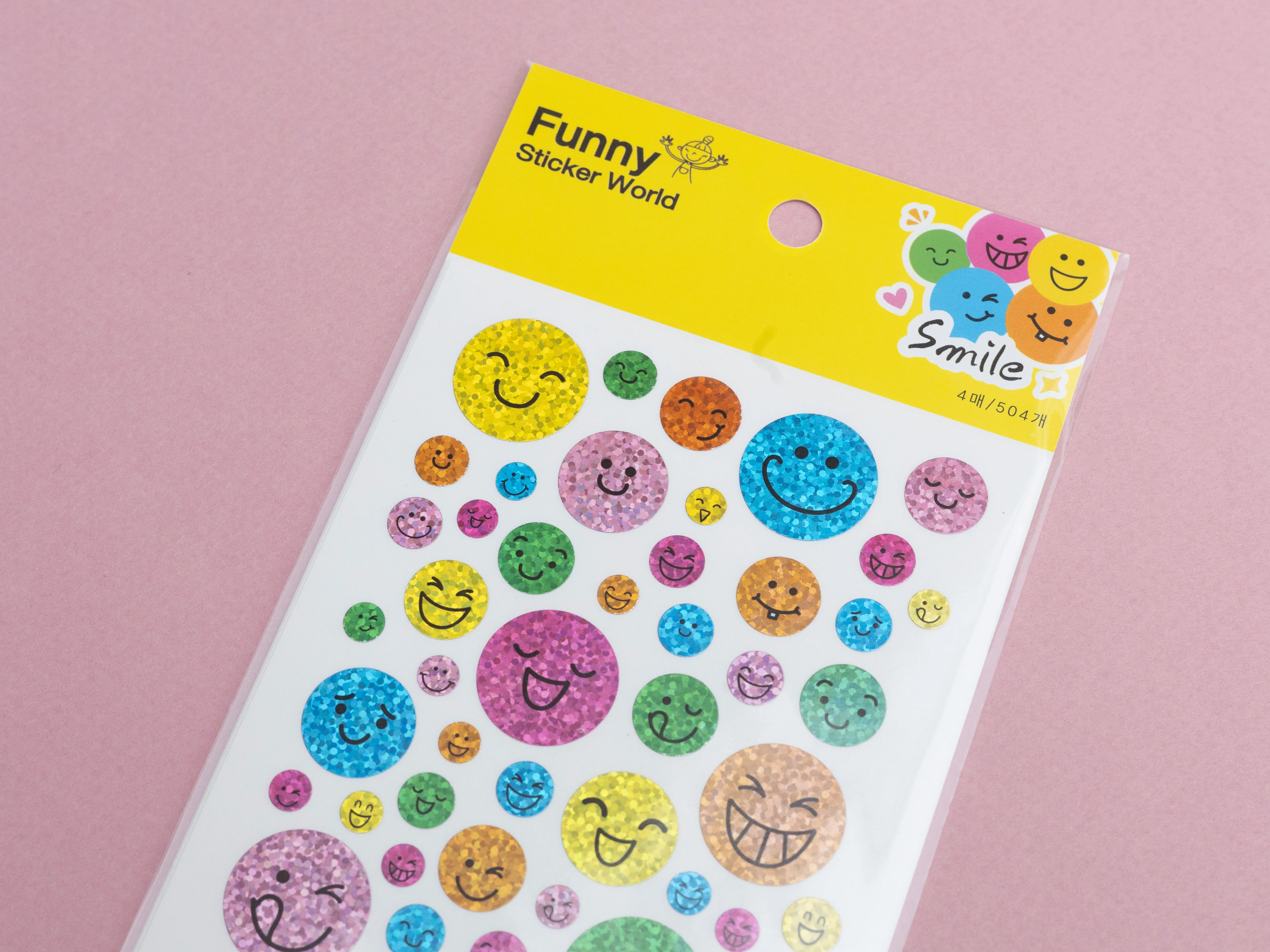4 planches de stickers sourire holographiques - Image 3
