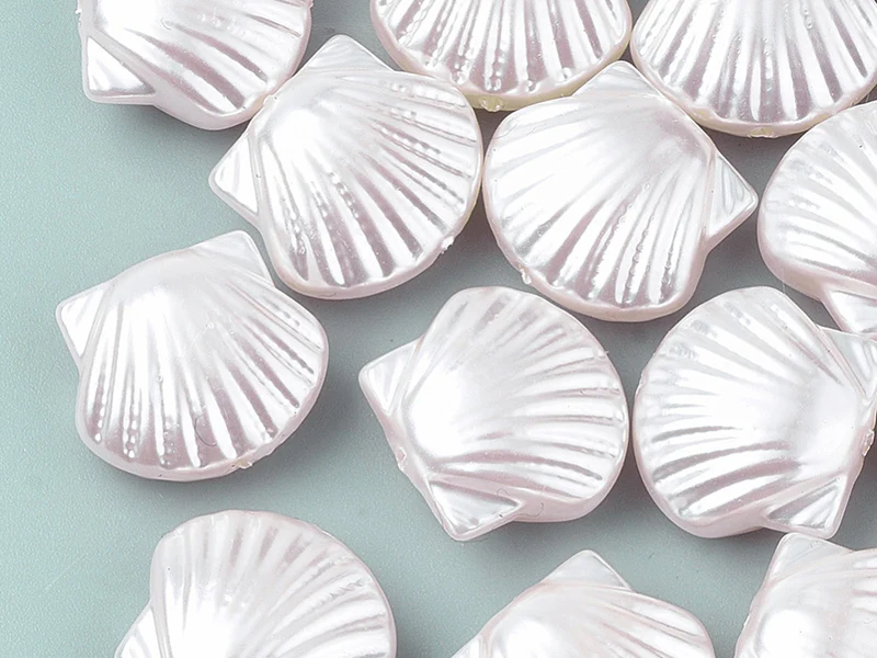 5 perles coquillages en plastique - Image 4