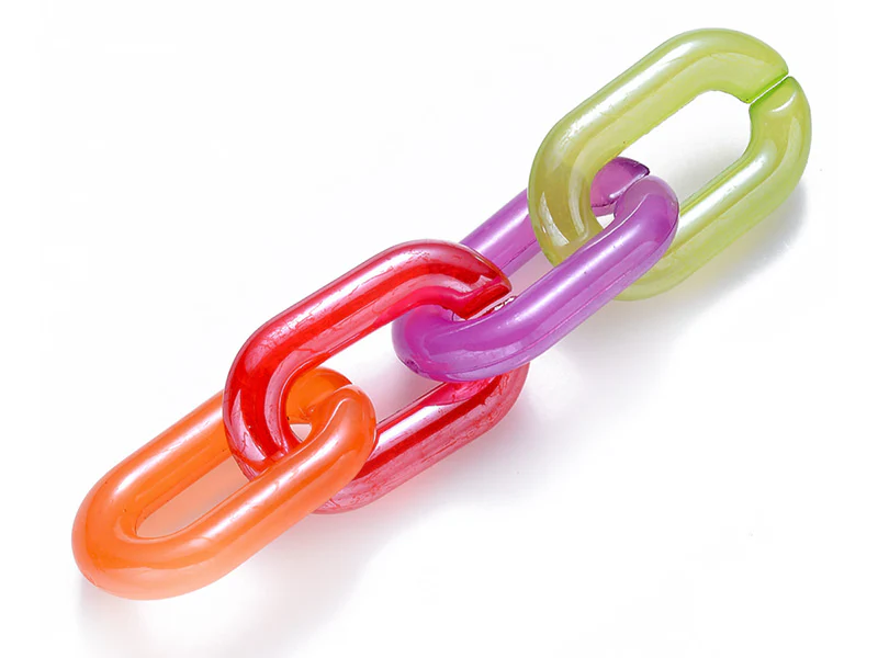 50 grands maillons en plastique 31 x 19 mm - à connecter pour création de chaîne - mix multicolore transclucide - Image 4