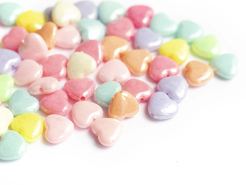 50 perles cœurs nacrés - 12 mm - Image 7