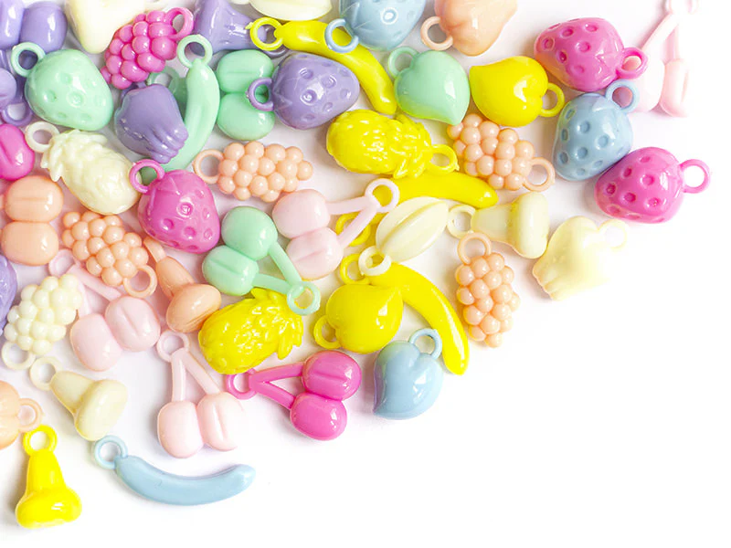 50 perles en plastique - fruits variés - pastel - Image 10