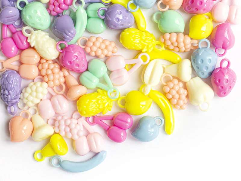 50 perles en plastique - fruits variés - pastel - Image 7