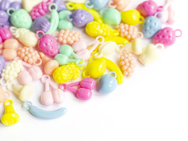 50 perles en plastique - fruits variés - pastel - Image 8