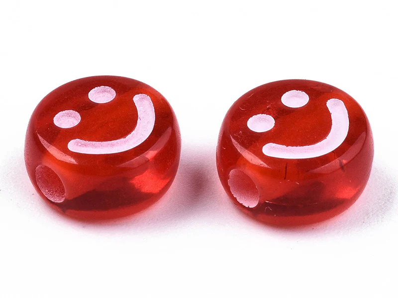 20 perles en plastique rondes symbole sourire -multicolore - 10 mm - Image 7