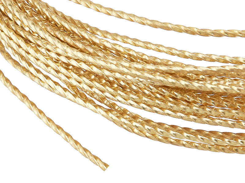 6 mètres de fil de cuivre torsadé - doré mat - 0,8 mm